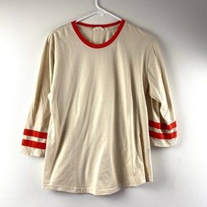 Cotopaxi Womens Juego Raglan T-Shirt 3/4 Sleeve Baseball Tee Beige Womens Large